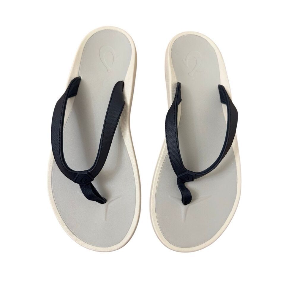 NEW Olukai Pioe Flip Flop Sandals Navy Blue Women’s Size 11